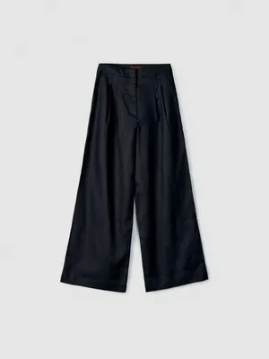 Широкие брюки Sela из льна, черный, арт. 52780