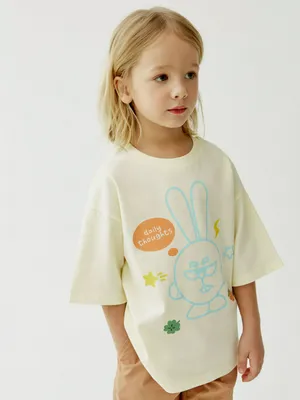 Футболка Sela оверсайз Смешарики, бежевый, арт. 52795