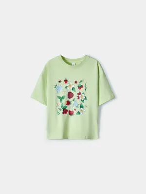 Футболка оверсайз Sela с цветочным принтом, зеленый, арт. 52799