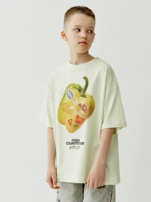 Футболка Sela оверсайз с принтом, бежевый, арт. 52800