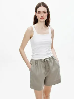 Базовый топ Sela с квадратным вырезом, белый, арт. 52804