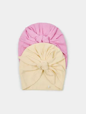 Набор из 2 трикотажных шапок с узелком Sela, разноцветный, арт. 52807