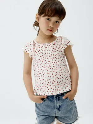 Блузка с рукавами-крылышками для девочек, арт. 5282