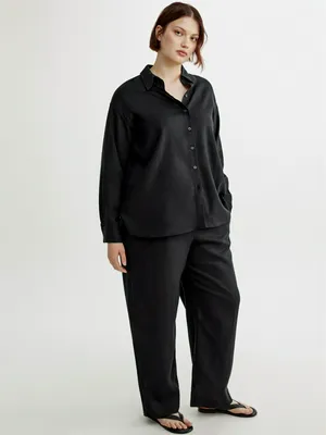 Брюки Sela из смесового льна, черный, арт. 52834