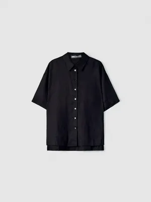 Рубашка Sela из льна, черный, арт. 52836