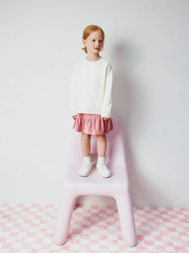 Вельветовая юбка для девочек, розовый, арт. 5307