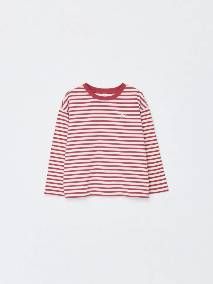 Базовый лонгслив в полоску для девочек, разноцветный, арт. 5320