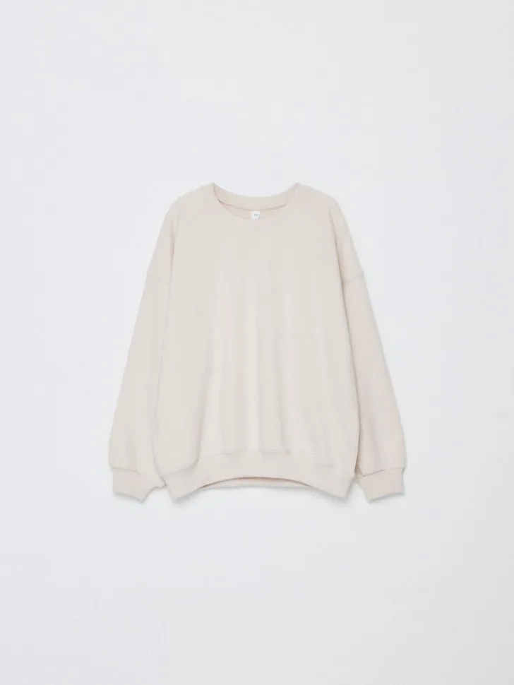 Базовый свитшот оверсайз детский, бежевый, арт. 5329