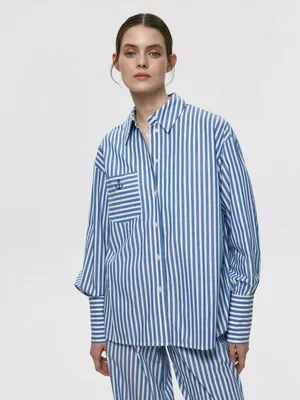 Хлопковая рубашка в полоску, арт. 5342