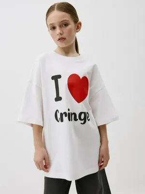 Футболка оверсайз с принтом для девочек, арт. 5347