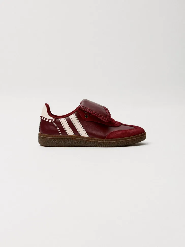 Детские кожаные кеды с удлиненным язычком, арт. 5353