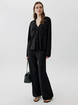 Брюки палаццо Sela, черный, арт. 53566