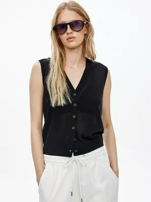 Вязаный жилет Sela, черный, арт. 53574