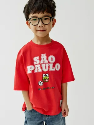 Футболка Sela оверсайз с принтом, красный, арт. 53577