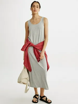 Платье макси Sela трикотажное, серый, арт. 53593