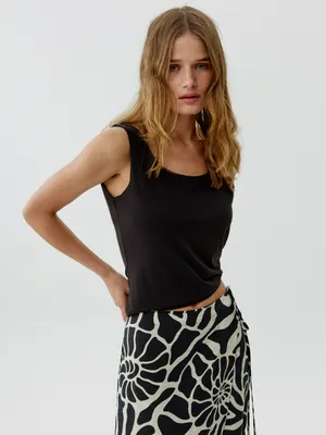 Топ Sela однотонный, черный, арт. 53614