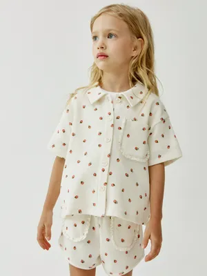 Рубашка Sela из вафельного трикотажа, белый, арт. 53624