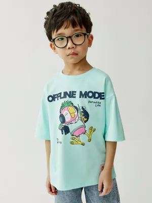 Футболка Sela оверсайз с принтом, зеленый, арт. 53627