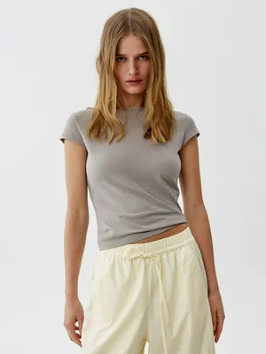 Базовая приталенная футболка Sela, серый, арт. 53637