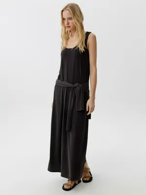 Трикотажное платье макси Sela, черный, арт. 53657