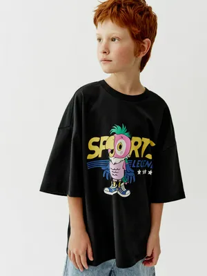 Футболка Sela оверсайз Союзмультфильм, черный, арт. 53665