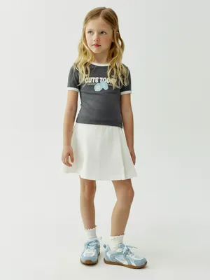 Юбка-шорты Sela в складку, белый, арт. 53708