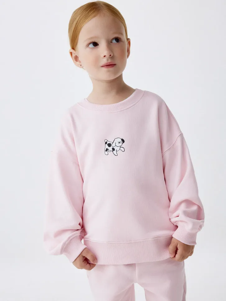 Свитшот с принтом для девочек, розовый, арт. 5375