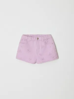 Джинсовые шорты с вышивкой для девочек, арт. 5380