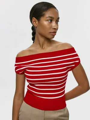 Вязаный топ с открытыми плечами, арт. 5388