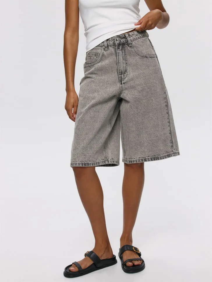 Джинсовые шорты LOOSE BERMUDA, серый, арт. 5389