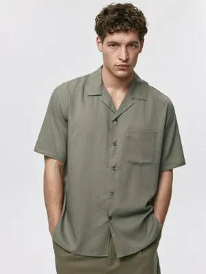 Рубашка из смесового льна и вискозы, арт. 5399