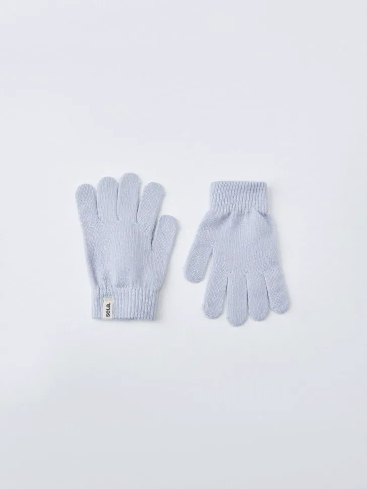 Базовые перчатки для девочек, голубой, арт. 5427