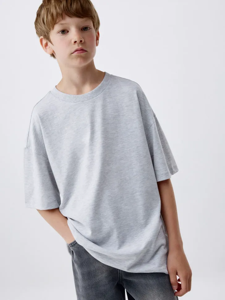 Базовая футболка оверсайз детская, серый, арт. 5429