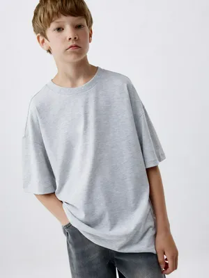 Базовая футболка оверсайз детская, серый, арт. 5429