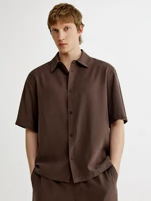 Рубашка Sela с коротким рукавом, коричневый, арт. 54299