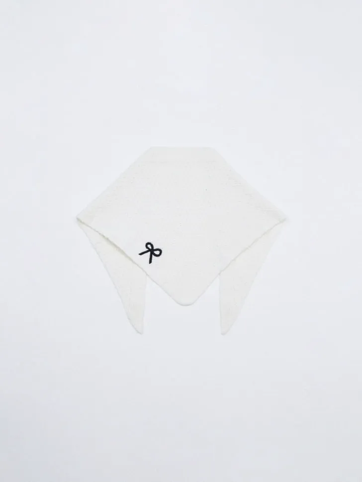 Вязаная косынка для девочек, белый, арт. 5431