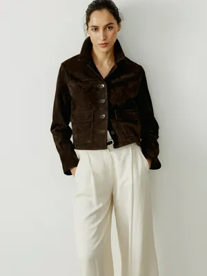 Короткая куртка Sela из замши, коричневый, арт. 54310