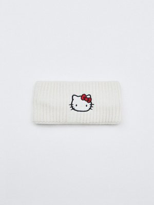 Вязаная повязка на голову с вышивкой Hello Kitty для девочек
