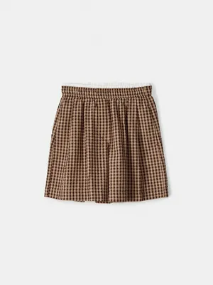 Короткие шорты в клетку Sela, коричневый, арт. 54327