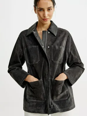 Куртка Sela из натуральной замши, серый, арт. 54371