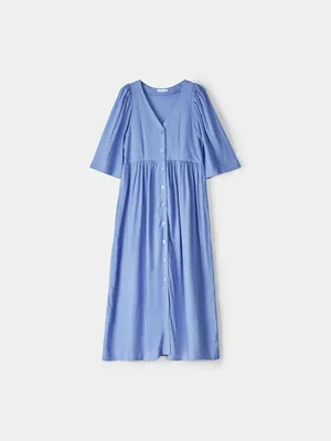 Платье миди Sela из вискозы и льна, голубой, арт. 54376