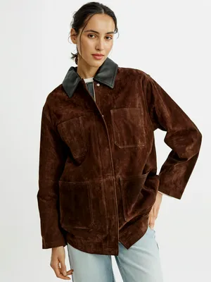 Куртка Sela из натуральной замши, коричневый, арт. 54388