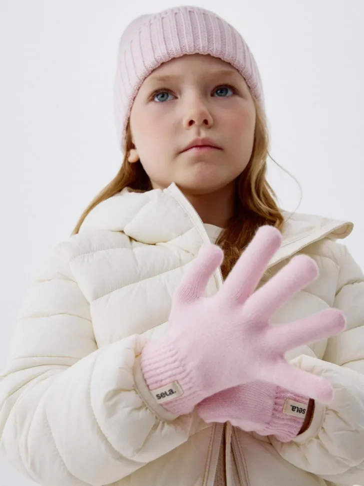 Перчатки для девочек, розовый, арт. 5440