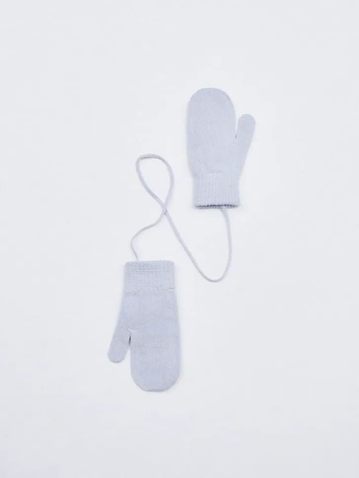 Варежки на веревочке для девочек, фиолетовый, арт. 5441