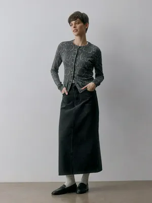 Джинсовая юбка миди, арт. 5463