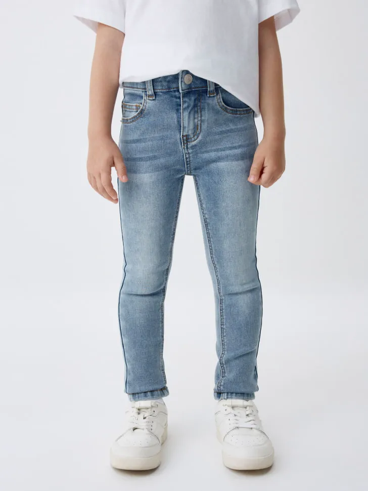 Базовые джинсы Slim fit для девочек, голубой, арт. 5487