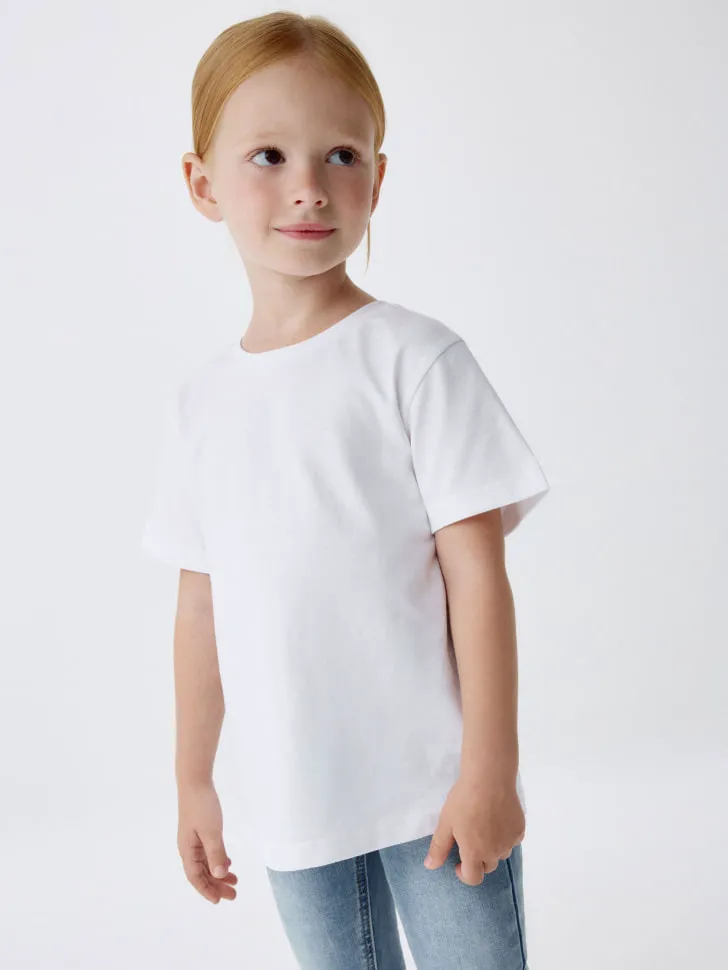 Базовая футболка детская, белый, арт. 5491