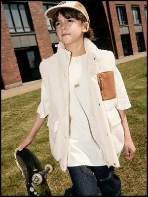 Детский жилет из искусственного меха, бежевый, арт. 5492