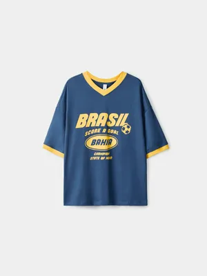 Футболка Sela с принтом Brasil, синий, арт. 54956