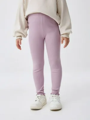 Базовые леггинсы в рубчик для девочек, фиолетовый, арт. 5498